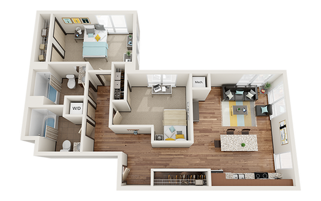 The Knoll Dinkytown B6 2x2 Floor Plan - The Knoll Dinkytown