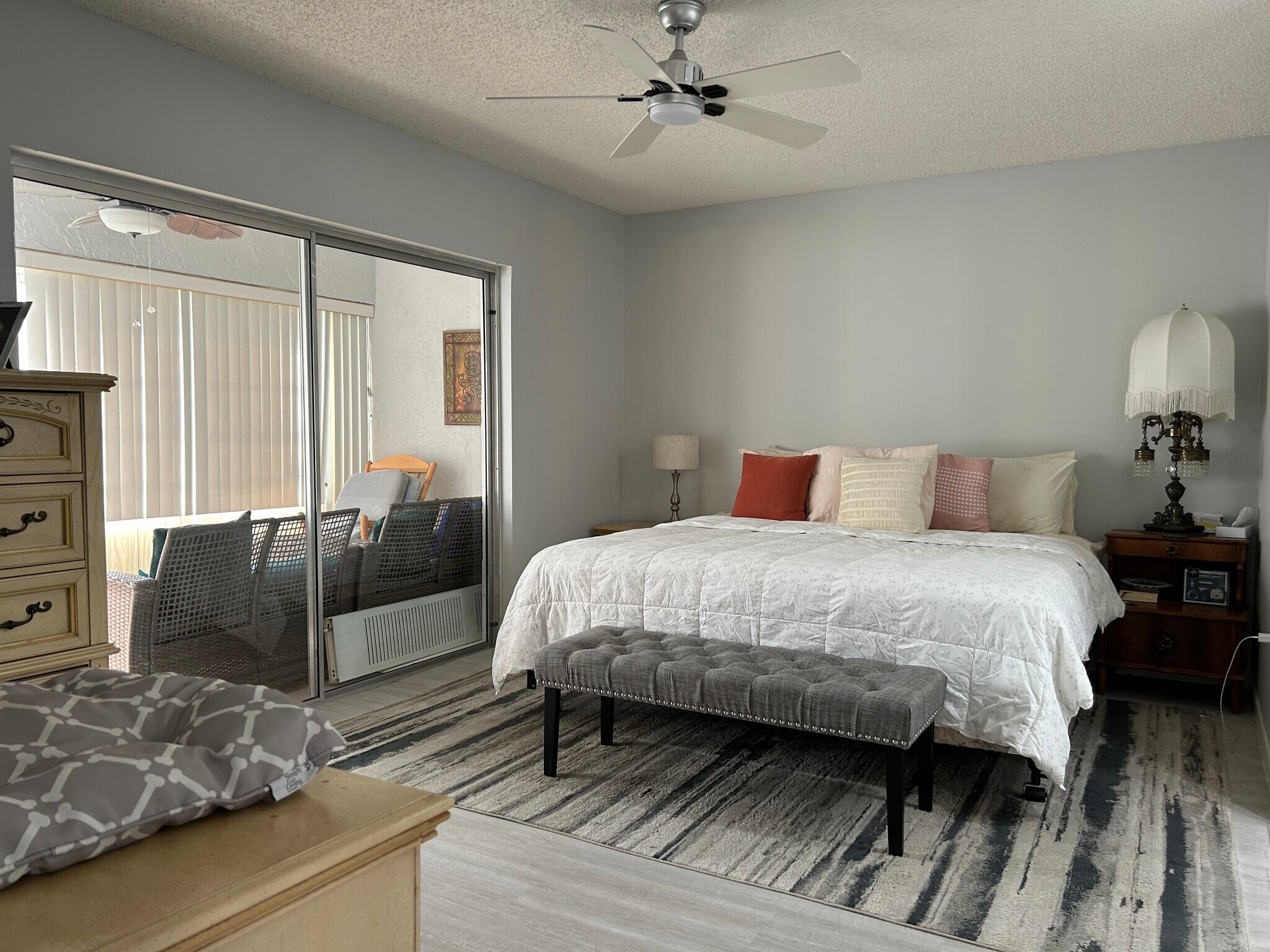 main bedroom with enclosed balcony - 6770 Royal Palm Blvd
