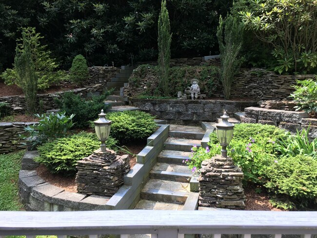 Stairs up to play area - 283 Tanglewood Dr