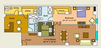 1BR/2BA - Station Square