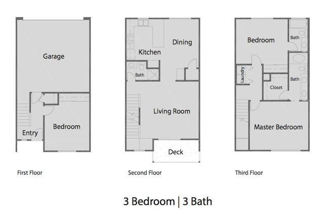 3Bed 3 Bath Floorplan - Raintree Terrace