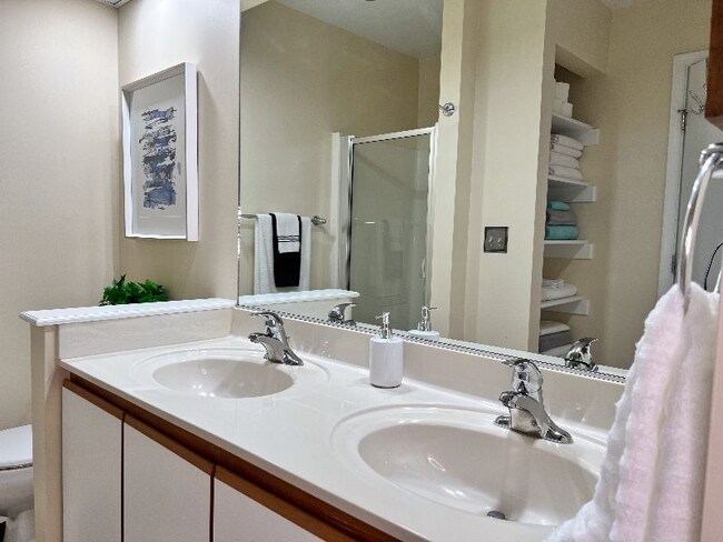 Master Bath: Walk-in Shower, Dual Sinks, Shelving, Closet - 704 Rapidan River Ct