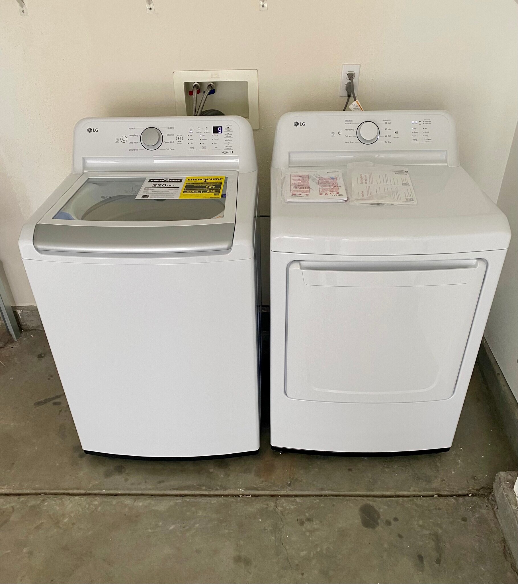 new LG washer/dryer in garage (downstairs) - 285 Reef Point Way