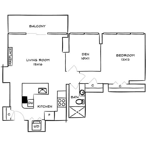 Floorplan - Park Towne Place Apartments