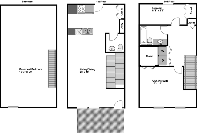 Floorplan - Water Street Townhomes
