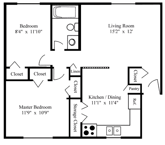 2BR/1BA - Dunbar Woods Apartments