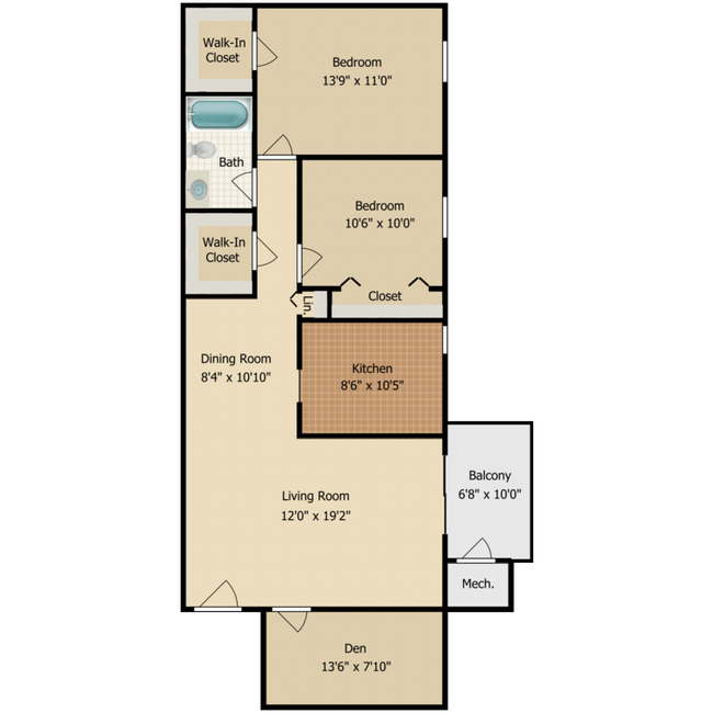 2B1B_Den_42589.png - Essex Park Apartments and Townhomes