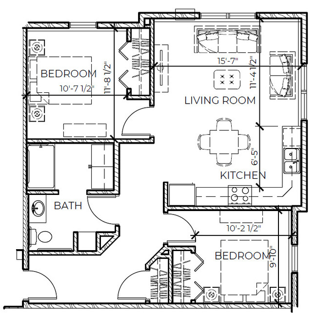 2 Bedroom Floor Plan - Milton Earl