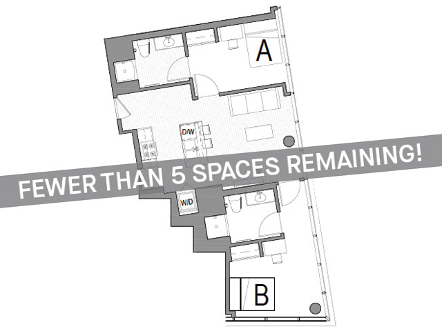 2x2 B - Fewer than 5 Spaces Remaining! - Student | Rise at Riverfront Crossings