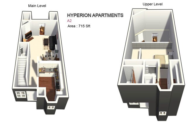 One Bed / One and a Half Bath - Loft - Hyperion