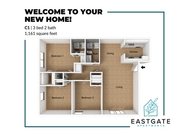 C1 Floor Plan - Eastgate Apartments