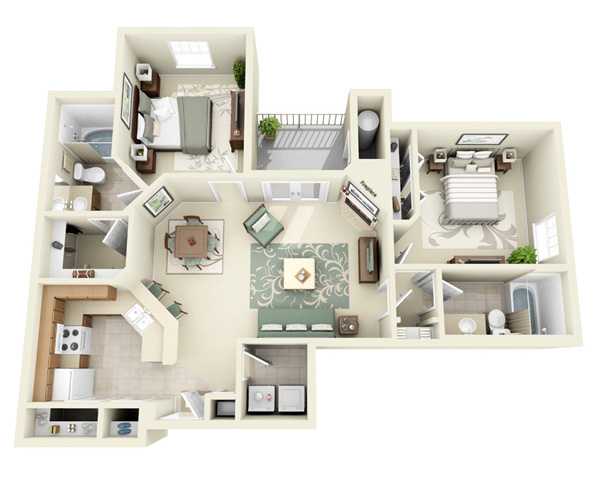 Floorplan - Courtney Downs Apartment Homes