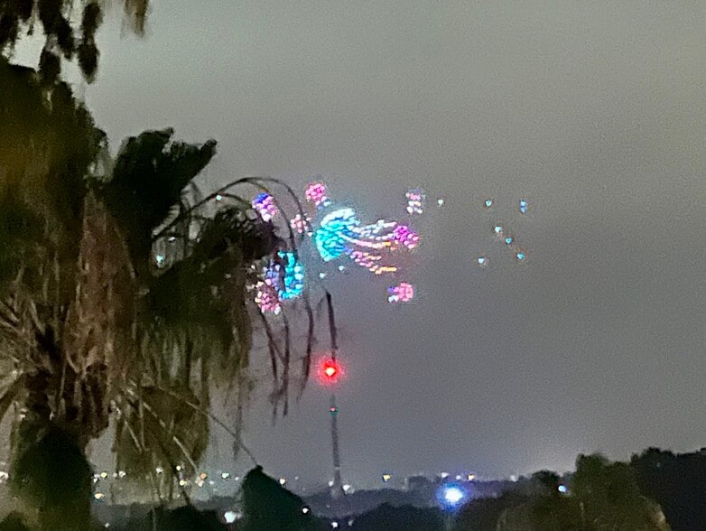 View of Sea World Drone Show from patio - 2540 Clairemont Dr