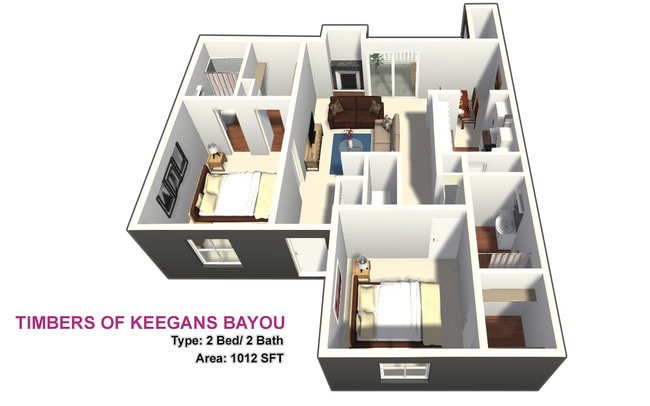 Two Bed / Two Bath with Fireplace and W/D Connecti - Timbers of Keegans Bayou