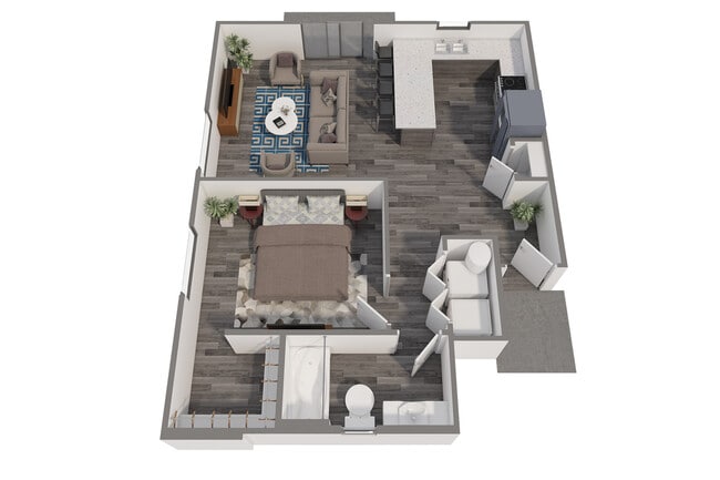 Explore this chic urban apartment layout, perfect for modern living. - QNO-Quarter North