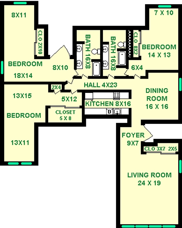 Oak Three Bedroom Floorplan - Wellesley Place