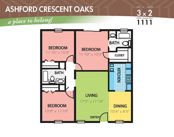 3 X 2 - Ashford Crescent Oaks