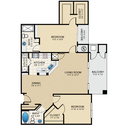 Floorplan - The Claremont Apartment Homes