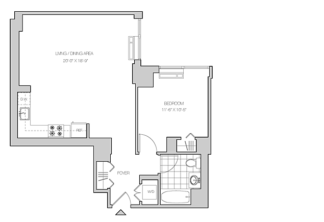 1BR/1BA- Residence E (floors 4-6) - The Maximilian