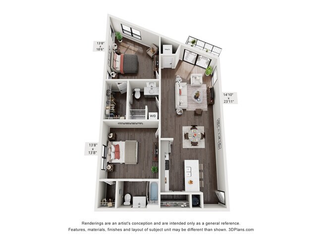 2 Bedroom Deluxe - The Station Lofts