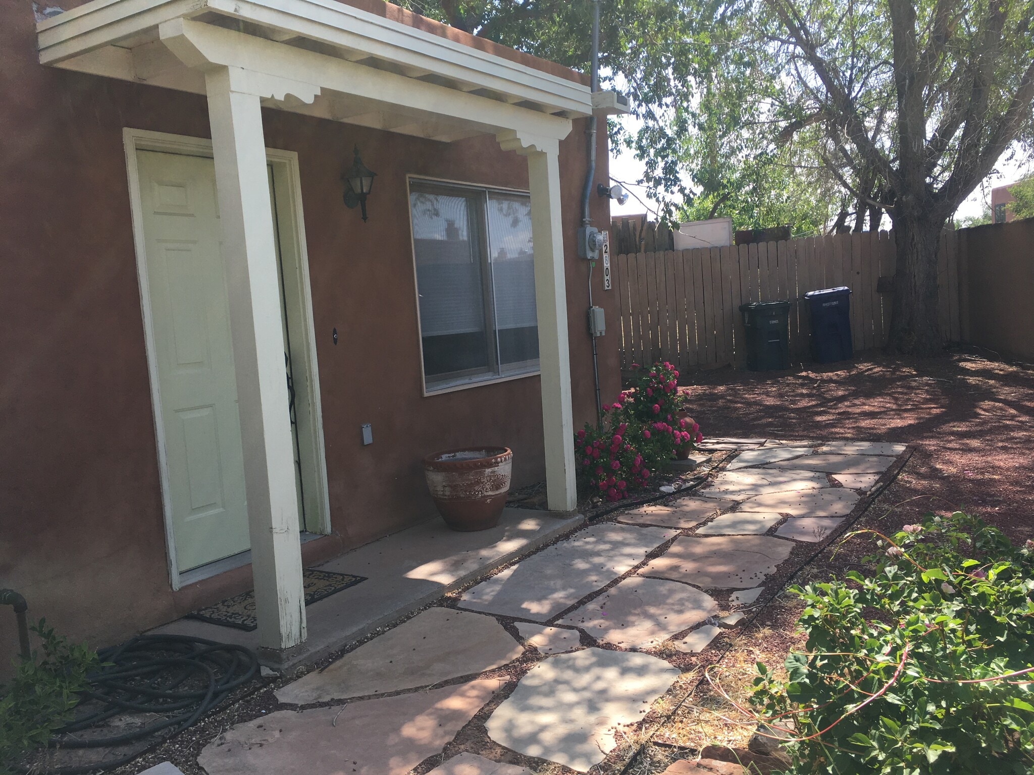 Front of Guest House looking to parking area - 2308 Cedros Cir