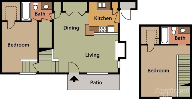 E 2x2 TH 1038 sq. ft. - Emerald Cove Apartments