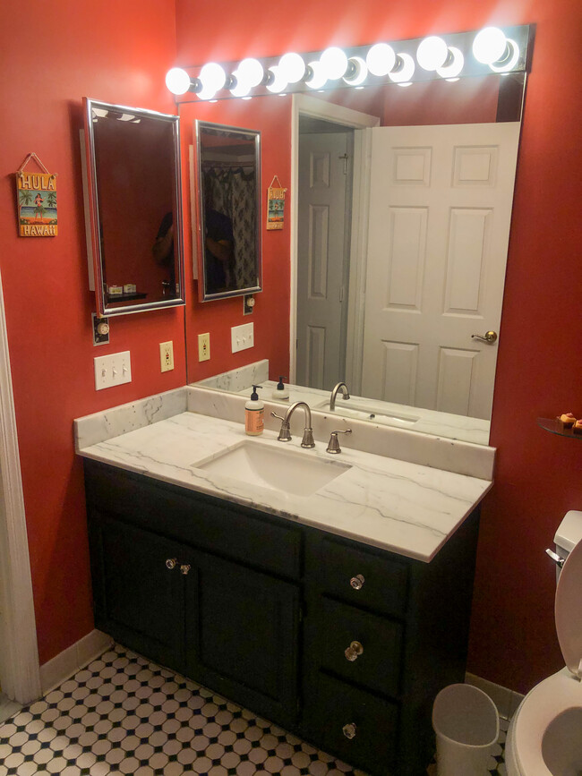 Marble countertop Note: Bathroom now painted light grey. - 351 Pemberwick Rd