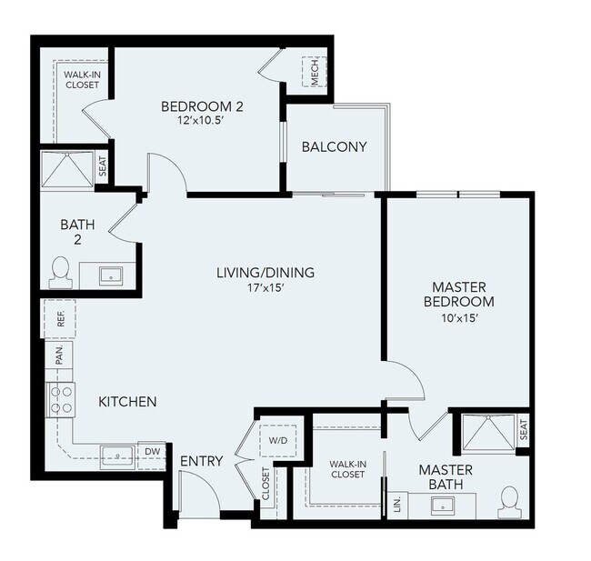 B2 | 2 bed 2 bath | 1106 sq ft - Avenida Watermarq