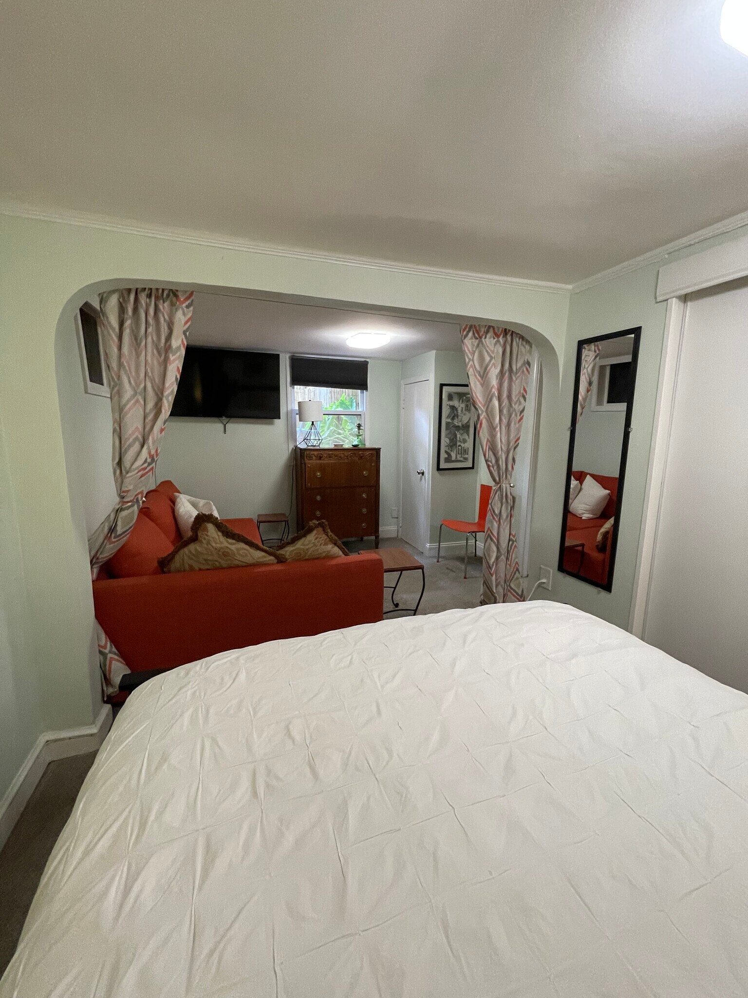 View from Queen bed Sofa 55” TV - 1060 Seaboard Ave NW