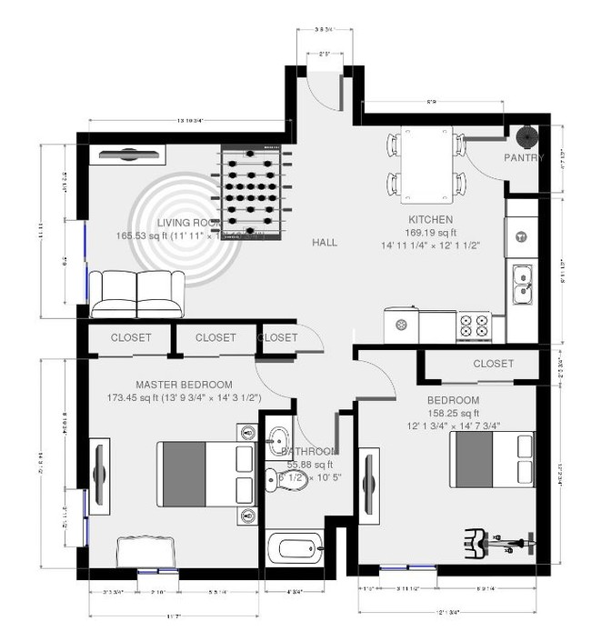 Floorplan - HILLSIDE VILLAGE APARTMENTS