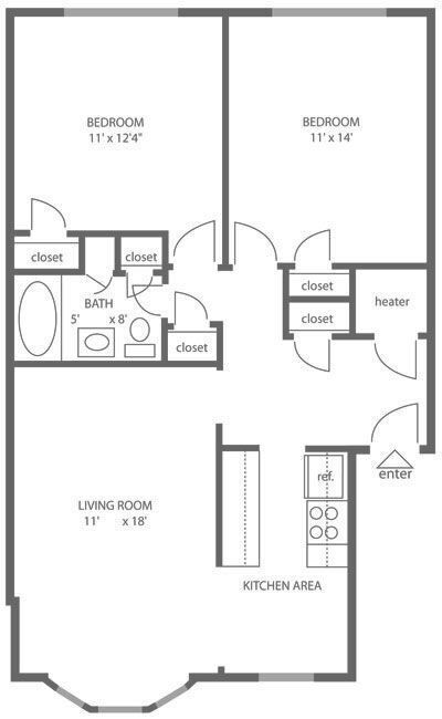 Floorplan - Canterbury Apartments