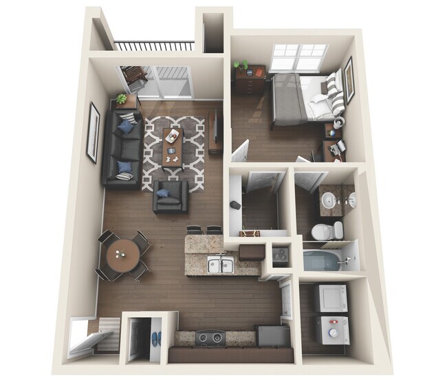 1 Bedroom 1 Bathroom - A1 - The Hudson