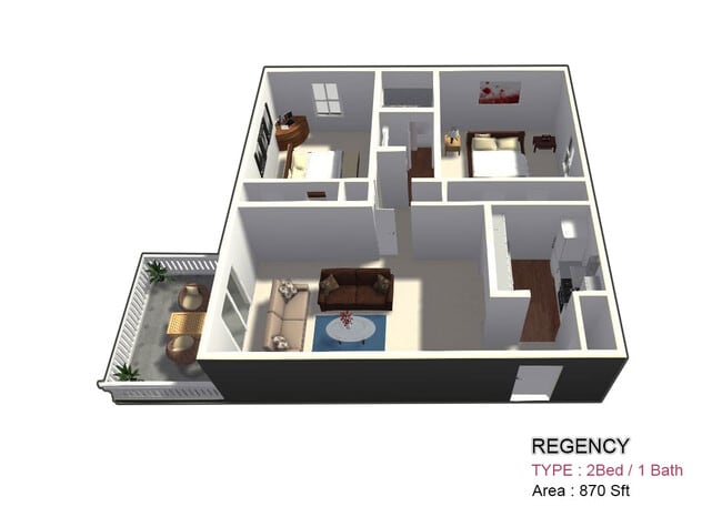 Two Bed / One Bath - Regency