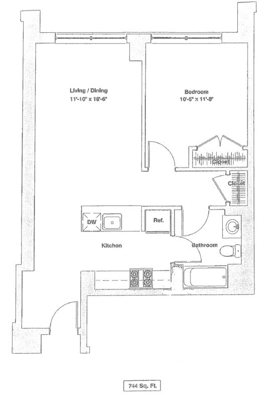 Floorplan - Albany Street Apartments, 601