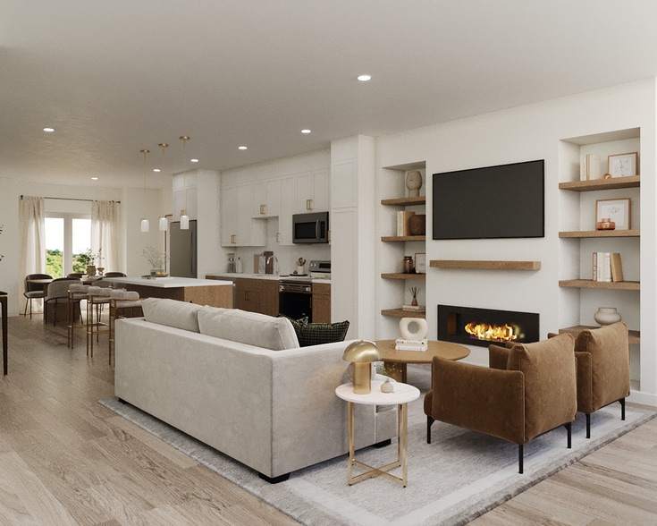 Townhome Living Room and Kitchen - The Truette