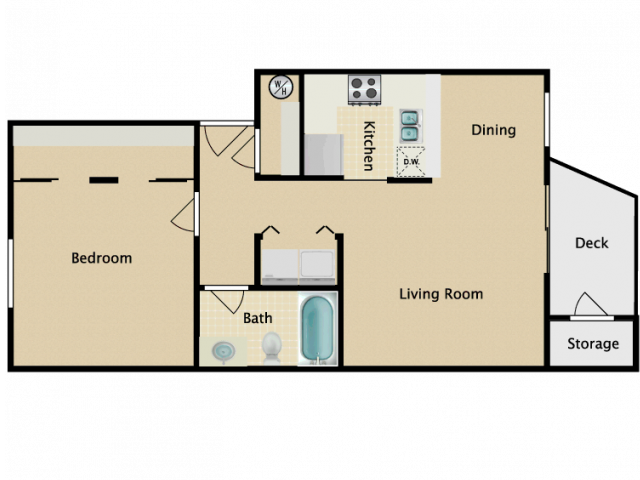 Large One Bedroom - College Pointe Apartments