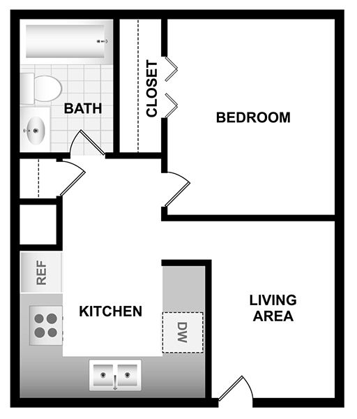 1BR/1BA - Highland Village Apartments