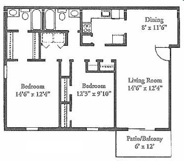 2BR/2BA - Rocky Creek Apartments
