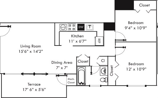 2BR/1BA - Westover Hills Townhomes