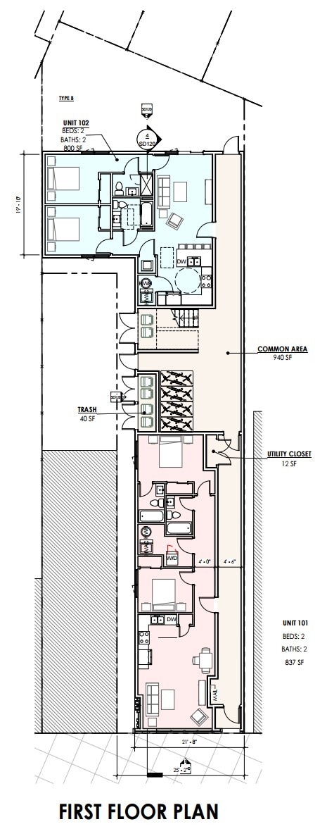 1st Floor Plans - Ridge Park Flats