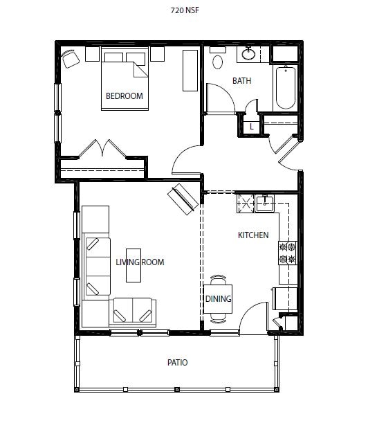 720 sqft 1br/1ba - zBarton Commons