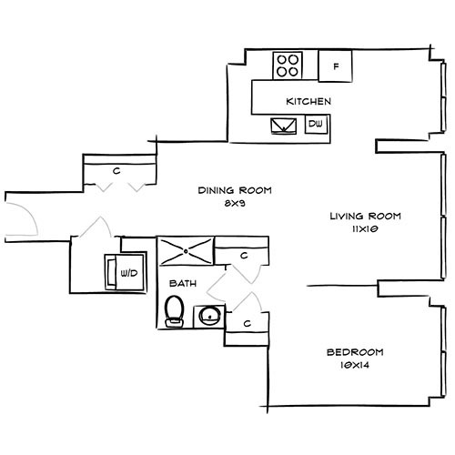 Floorplan - Park Towne Place Apartments