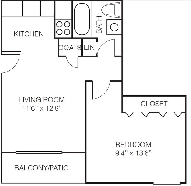 1Br/1Ba - Hillbrook Apartments