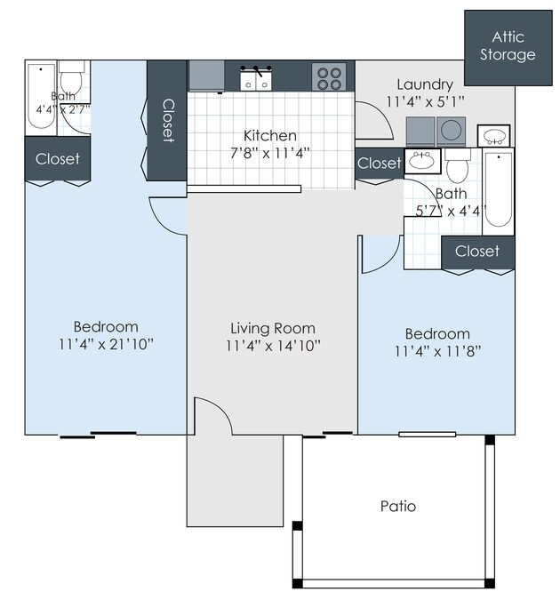 2BR/2BA - Ridgewood Apartments