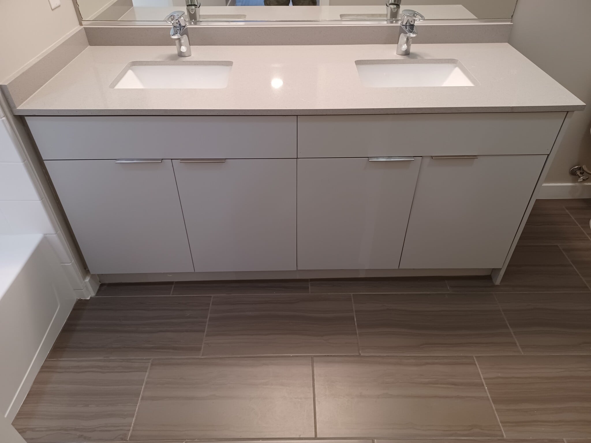 Tan Emser German Tile in Bathroom (Horizontal) - 608 S 3rd St