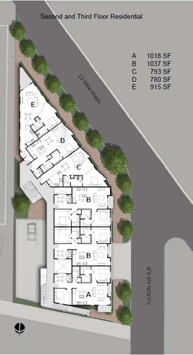 Floor Plan- 2nd & 3rd Floor Residential - Steelhaus