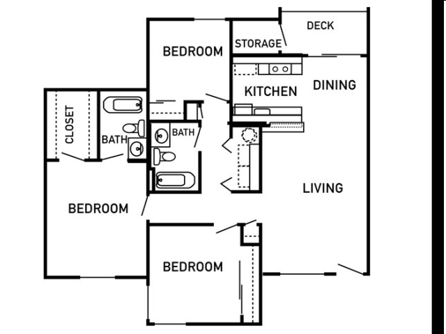 3BR/2BA - Hathaway Court Apartments