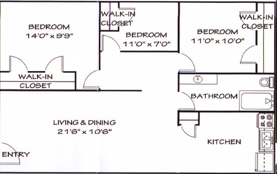 C1 Floor Plan - Buena Vista Apartments