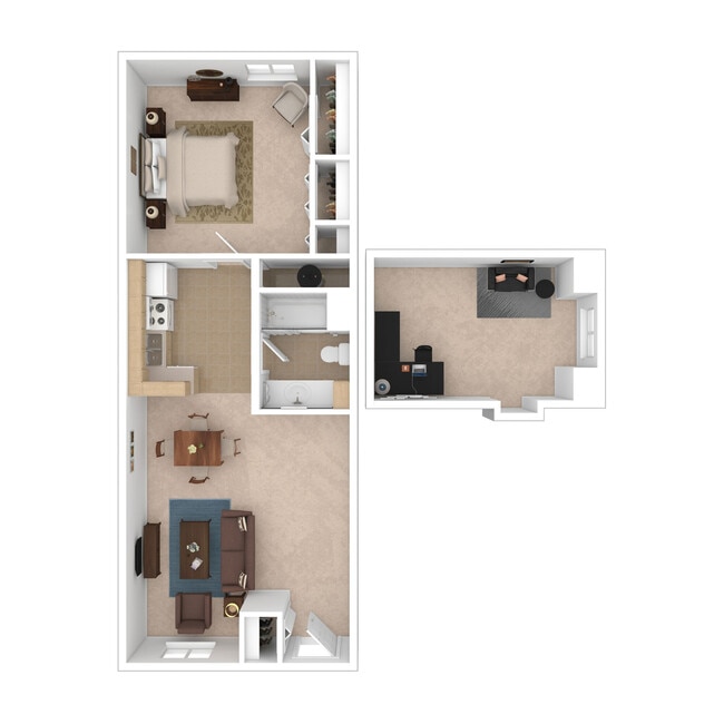 One Bedroom Loft - 695 sq. ft. - Beechwood Terrace - Beechwood & Beechwood Terrace Apartments