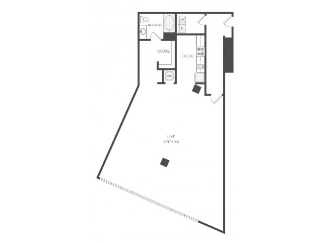 Live-work floorplan A72 - Cottonwood Westside